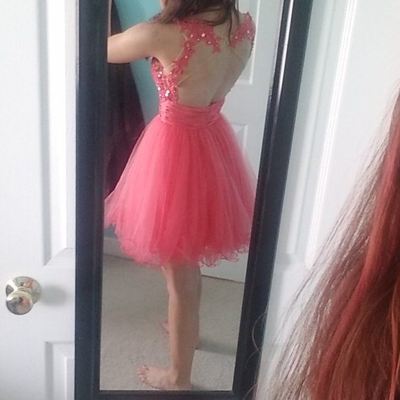 BRIGHT PINK HOCO DRESS - Picture 3 of 3